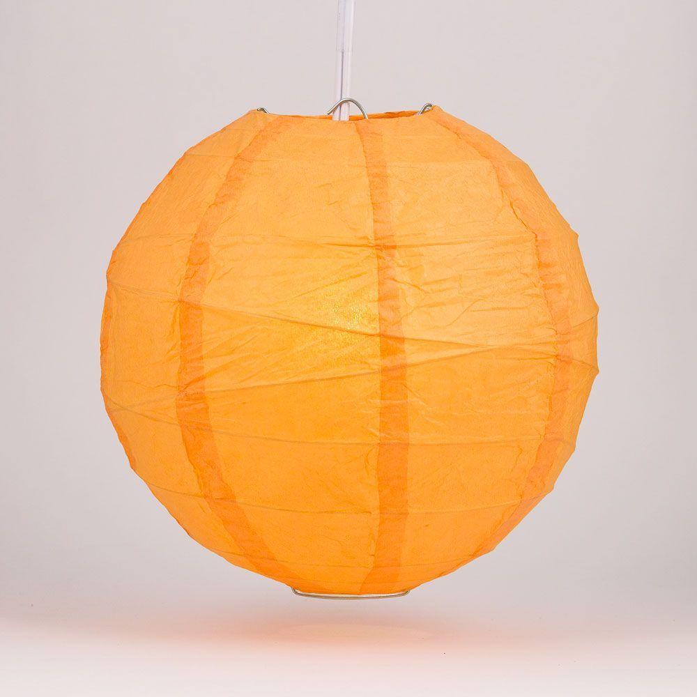 5 PACK | 12&quot;  Orange Crisscross Ribbing, Hanging Paper Lanterns