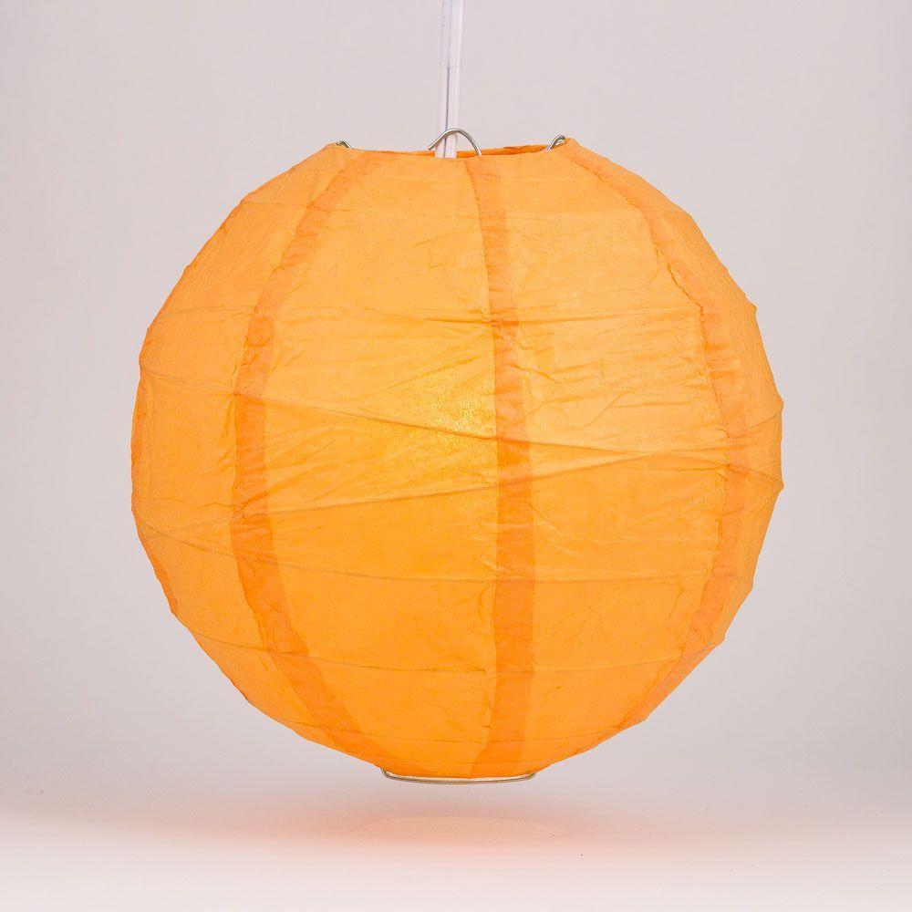 20 Inch Orange Free-Style Ribbing Round Paper Lantern - PaperLanternStore.com - Paper Lanterns, Decor, Party Lights &amp; More