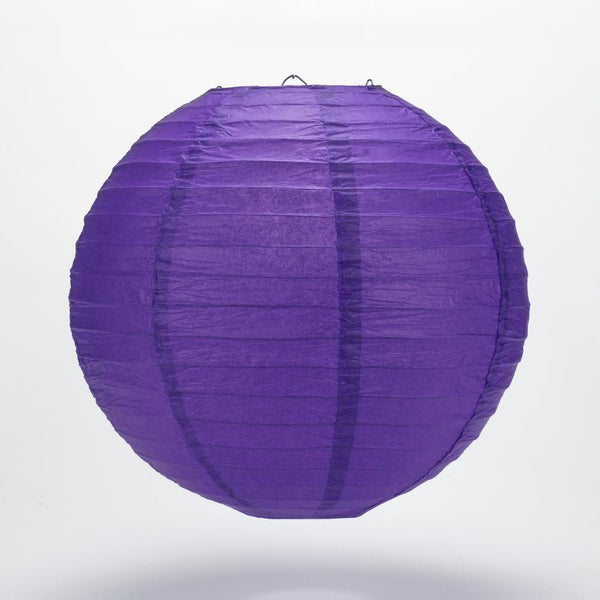 BULK PACK (5) 20" Plum Purple Round Paper Lantern, Even Ribbing, Chinese Hanging Wedding & Party Decoration - PaperLanternStore.com - Paper Lanterns, Decor, Party Lights & More