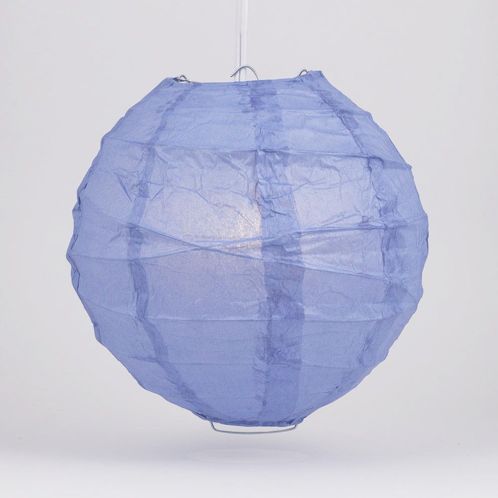 14&quot; Serenity Blue Round Paper Lantern, Crisscross Ribbing, Hanging Decoration - PaperLanternStore.com - Paper Lanterns, Decor, Party Lights &amp; More