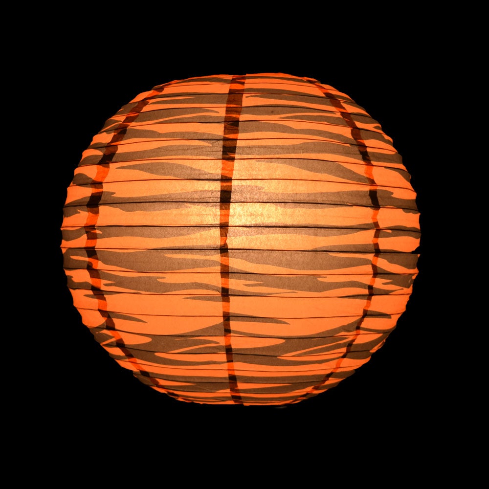 14&quot; 4-Pack Safari Animal Print Cheetah Giraffe Tiger Zebra Paper Lanterns Party Variety Pack