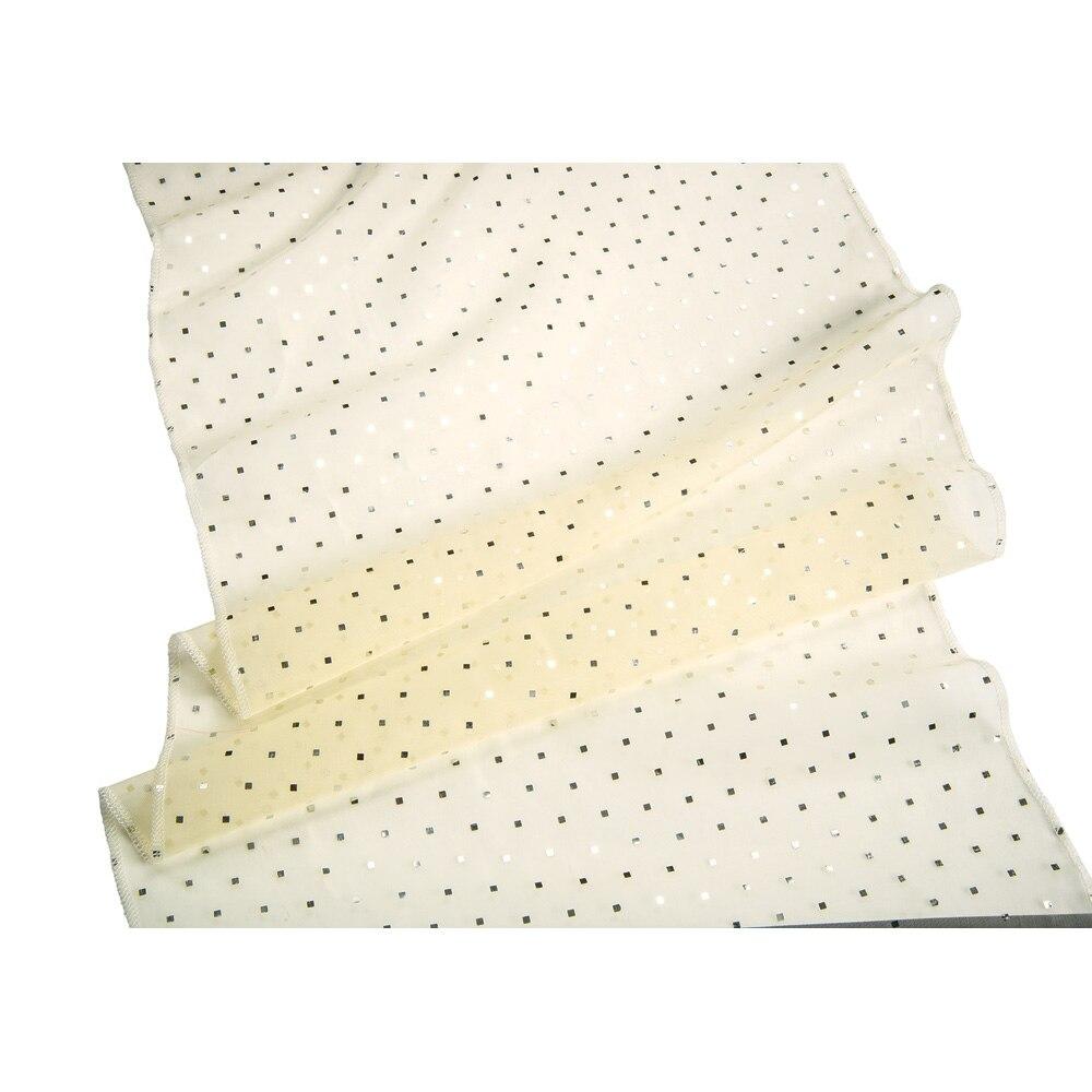 Ivory Sequin Table Runner - PaperLanternStore.com - Paper Lanterns, Decor, Party Lights &amp; More