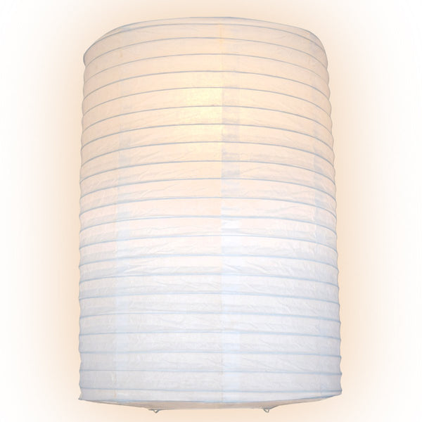 Jumbo White Cylinder Unique Shaped Paper Lantern, 20-inch x 30-inch