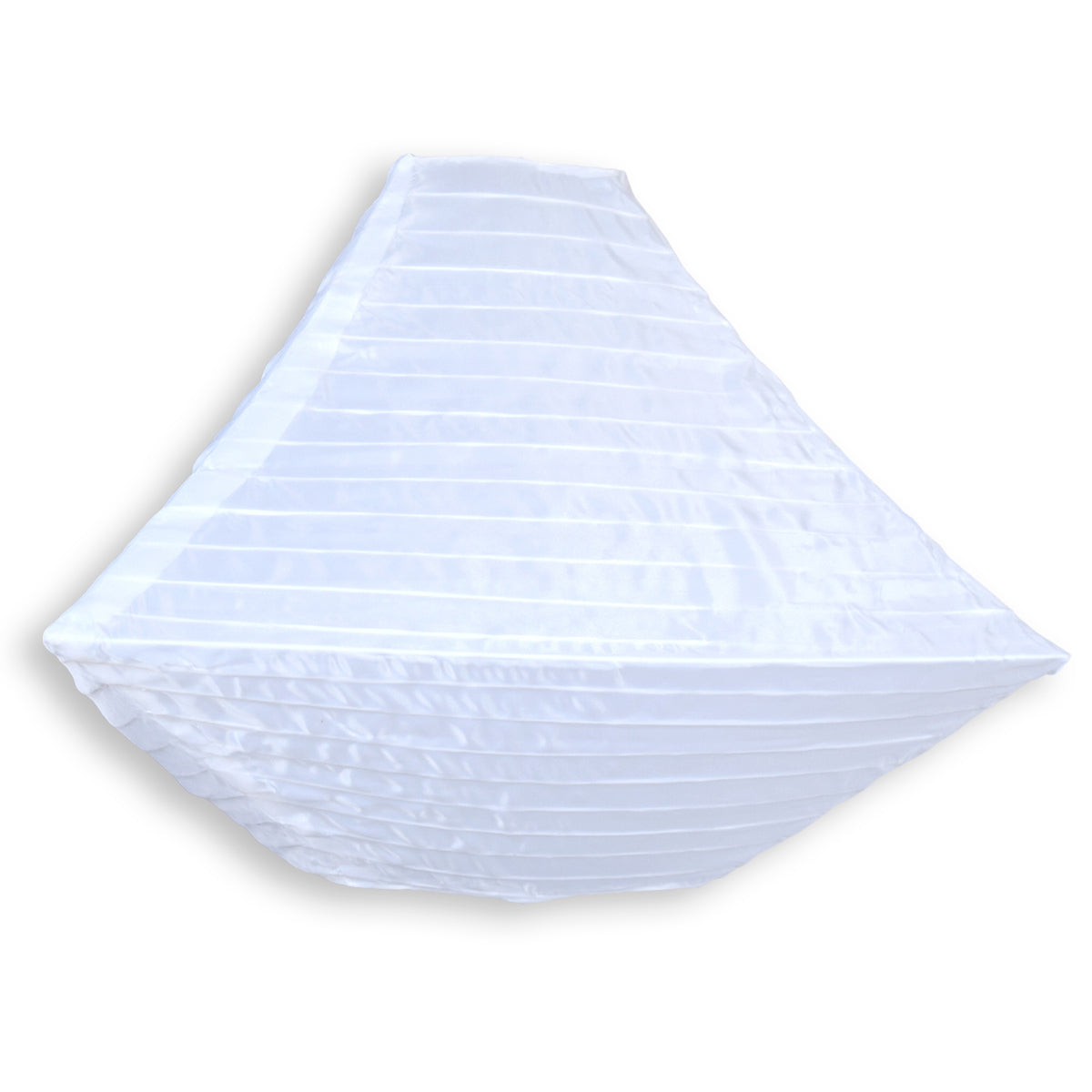 14" White Pagoda Unique Shaped Shimmering Nylon Lantern