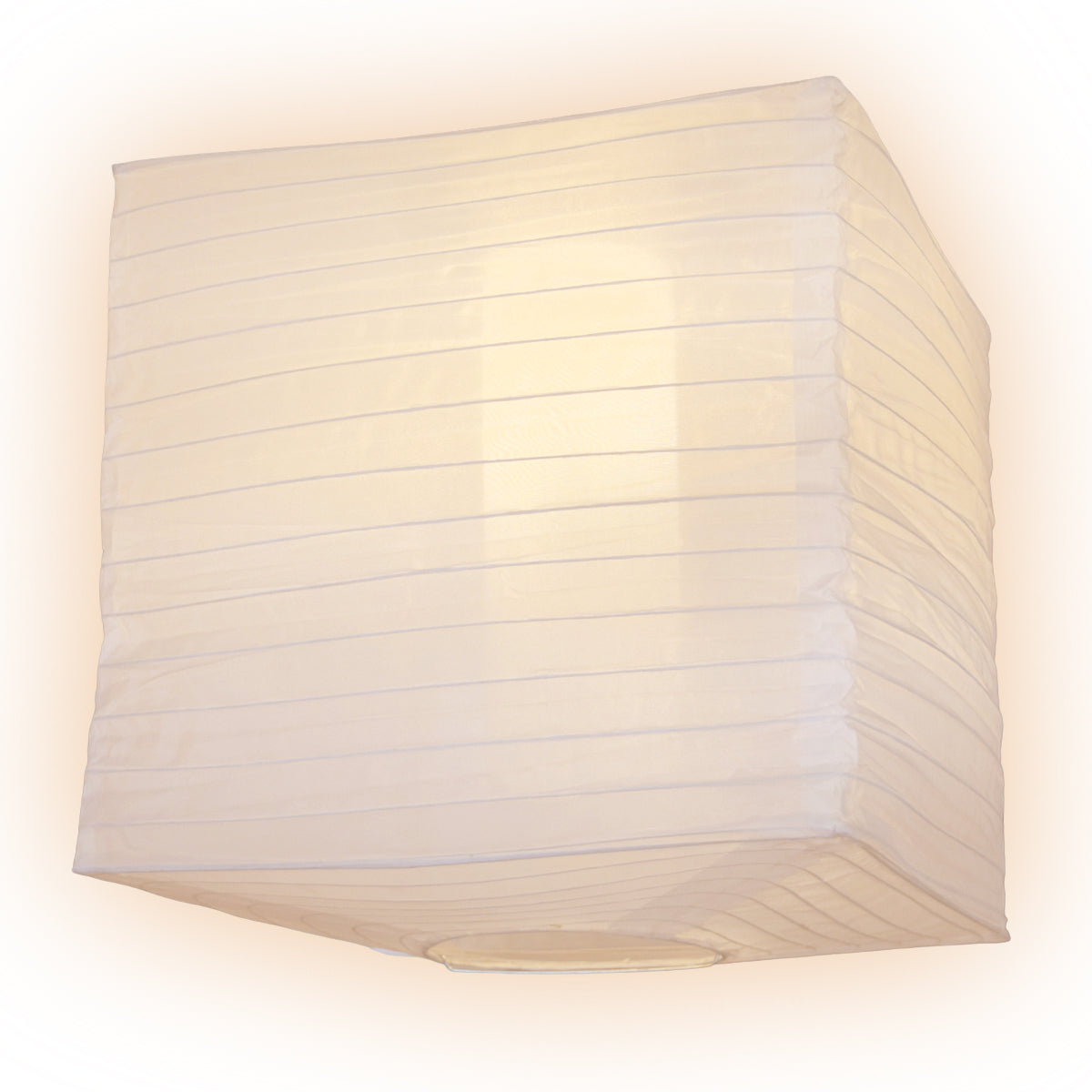 14" White Square Unique Shaped Shimmering Nylon Lantern