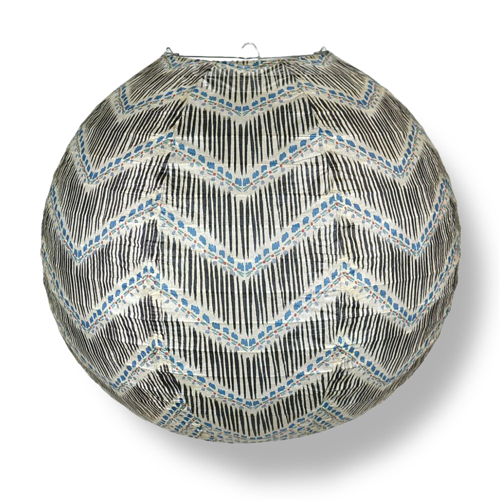 14 Inch Bohemian Brush Chevron Patterned Premium Paper Lantern - PaperLanternStore.com - Paper Lanterns, Decor, Party Lights &amp; More