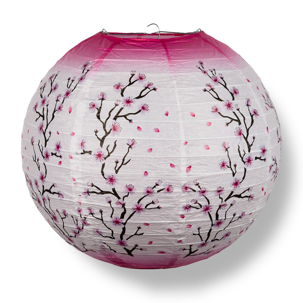 5 PACK | 14" Pink Cherry Blossom Tree Japanese Paper Lantern - PaperLanternStore.com - Paper Lanterns, Decor, Party Lights & More