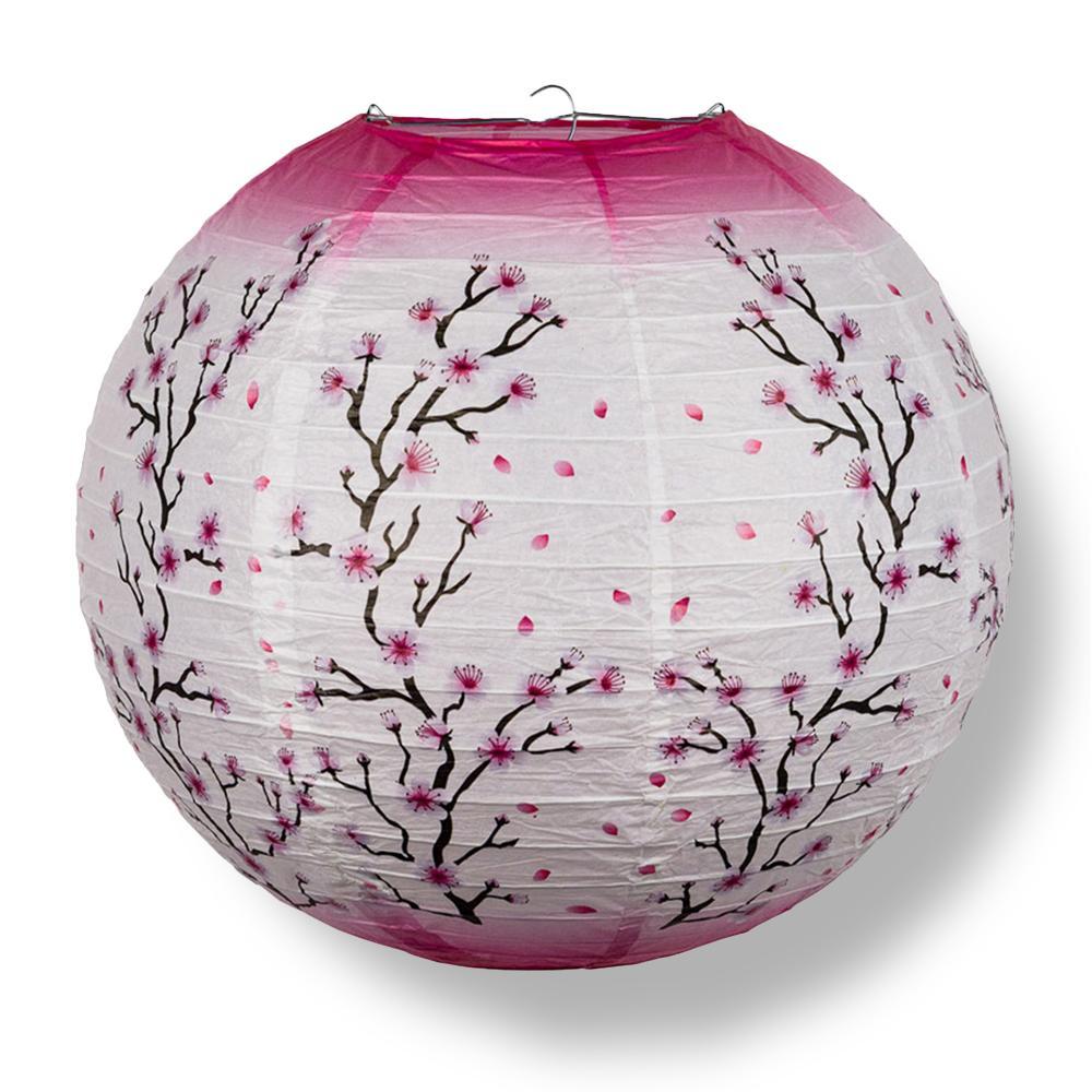 14" Pink Cherry Blossom Tree Japanese Paper Lantern - PaperLanternStore.com - Paper Lanterns, Decor, Party Lights & More