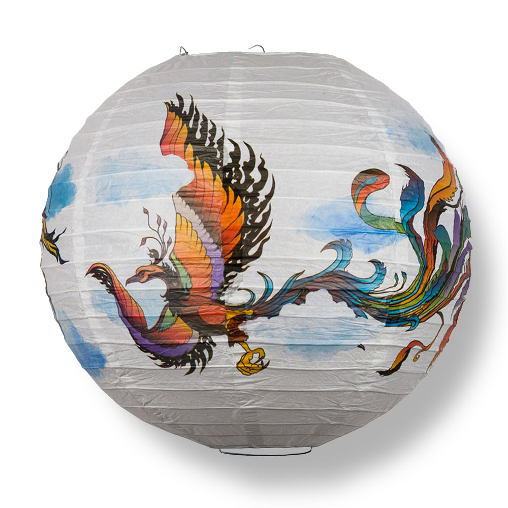 5 PACK | 14&quot; Flying Phoenix Paper Lantern, Design by Esper - PaperLanternStore.com - Paper Lanterns, Decor, Party Lights &amp; More