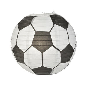 Lanterne Suspendue En Papier Forme Football/basket - 30x30x27,5 Cm - Décoration Fête Sport, Anniversaire, Jardin - Couleurs Assorties