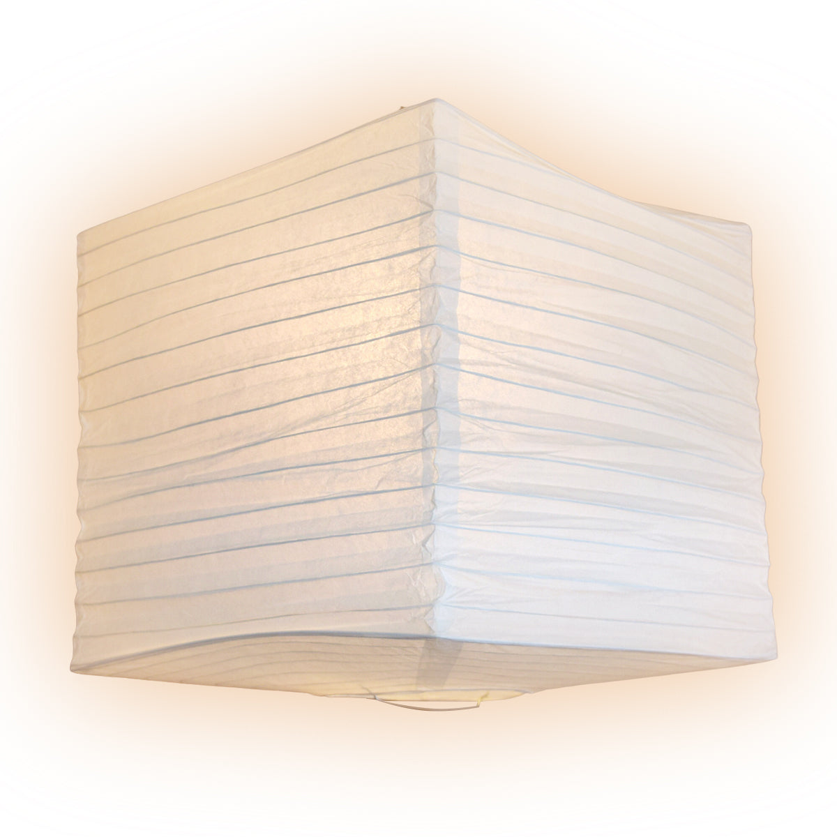 14&quot; White Square Unique Shaped Paper Lantern