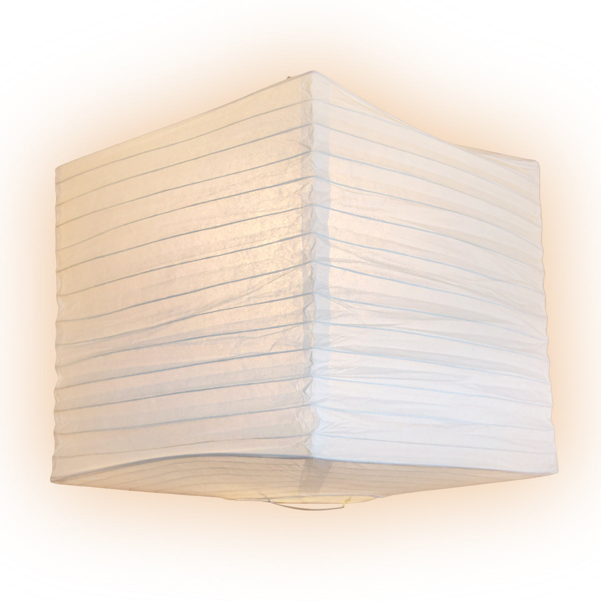 14" White Square Unique Shaped Paper Lantern