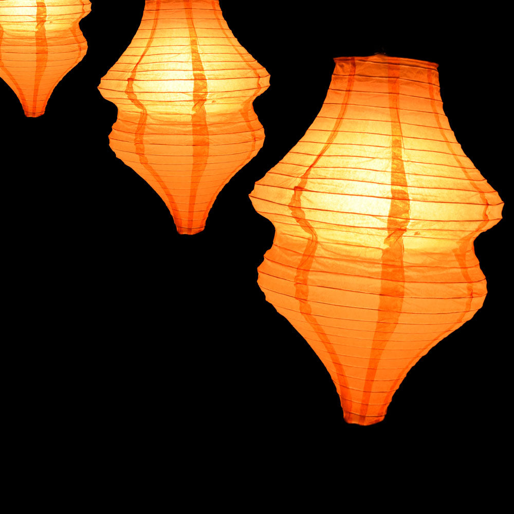 Orange Beehive Unique Shaped Paper Lantern, 10-inch x 14-inch - PaperLanternStore.com - Paper Lanterns, Decor, Party Lights &amp; More