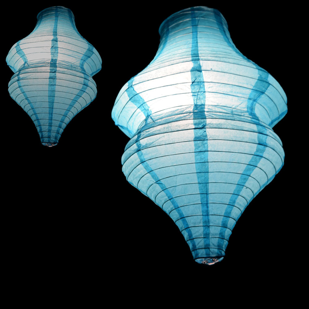 Turquoise Beehive Unique Shaped Paper Lantern, 10-inch x 14-inch - PaperLanternStore.com - Paper Lanterns, Decor, Party Lights &amp; More