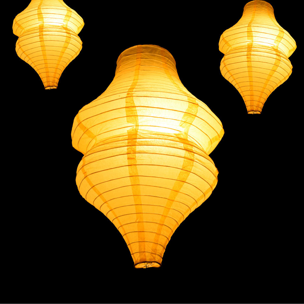 Yellow Beehive Unique Shaped Paper Lantern, 10-inch x 14-inch - PaperLanternStore.com - Paper Lanterns, Decor, Party Lights &amp; More