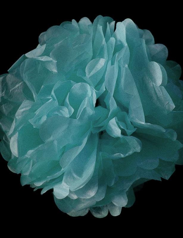 EZ-Fluff 16&quot; Arctic Spa Blue Tissue Paper Pom Poms Flowers Balls, Hanging Decorations (4 PACK) - PaperLanternStore.com - Paper Lanterns, Decor, Party Lights &amp; More