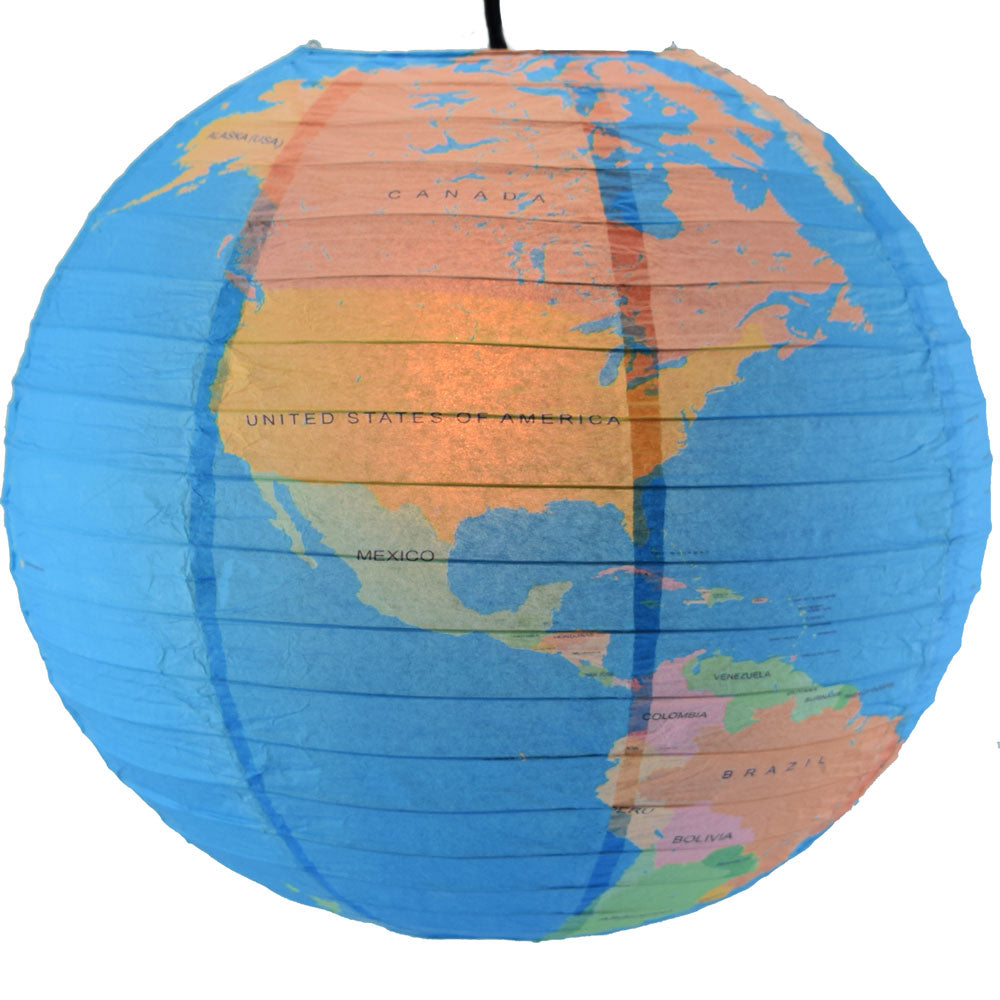 14&quot; Geographical World Map Earth Globe Paper Lantern Hanging Classroom &amp; Party Decoration - PaperLanternStore.com - Paper Lanterns, Decor, Party Lights &amp; More