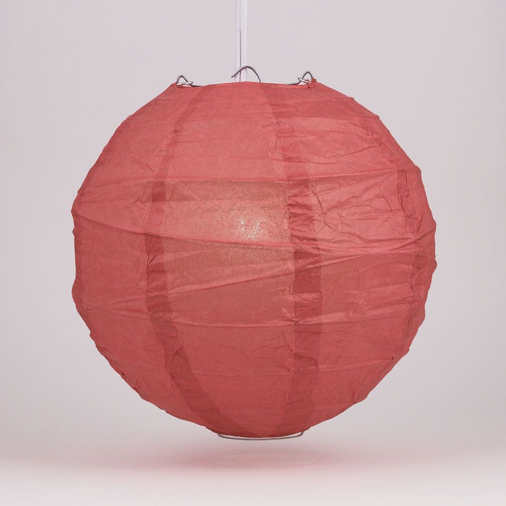 16&quot; Marsala / Burgundy Wine Round Paper Lantern, Crisscross Ribbing, Chinese Hanging Wedding &amp; Party Decoration - PaperLanternStore.com - Paper Lanterns, Decor, Party Lights &amp; More