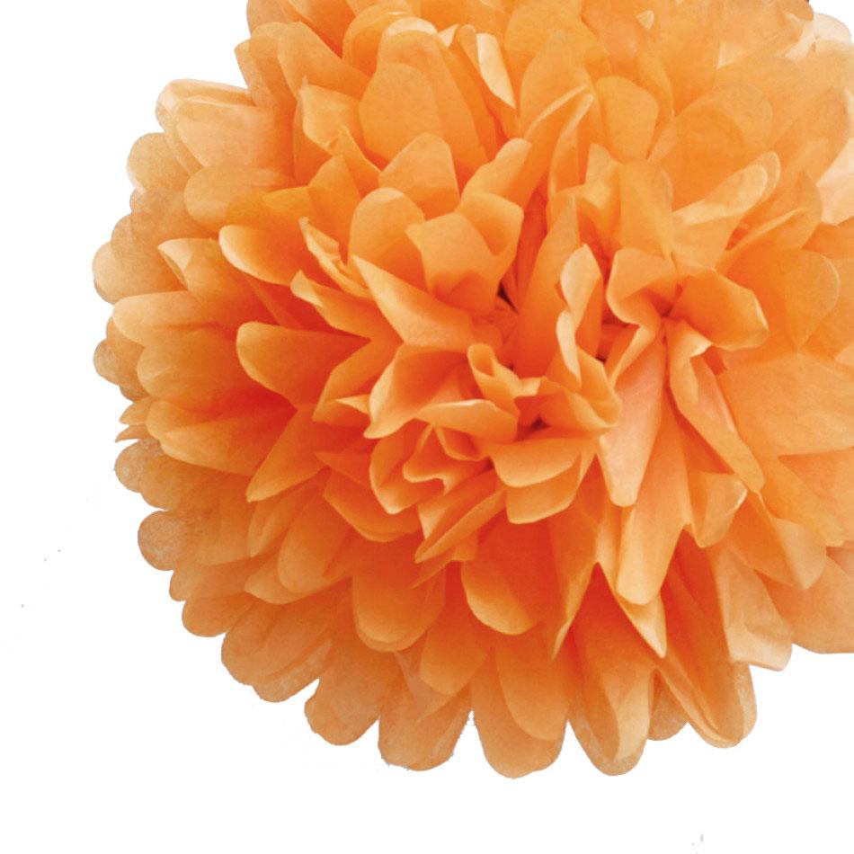 EZ-Fluff 16 Peach / Orange Coral Tissue Paper Pom Poms Flowers