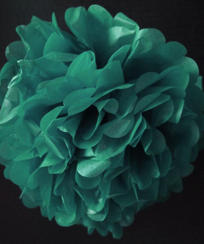 EZ-Fluff 16&quot; Teal Green Tissue Paper Pom Poms Flowers Balls, Hanging Decorations (4 PACK) - PaperLanternStore.com - Paper Lanterns, Decor, Party Lights &amp; More