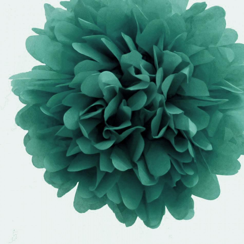 EZ-Fluff 16&quot; Teal Green Tissue Paper Pom Poms Flowers Balls, Hanging Decorations (4 PACK) - PaperLanternStore.com - Paper Lanterns, Decor, Party Lights &amp; More