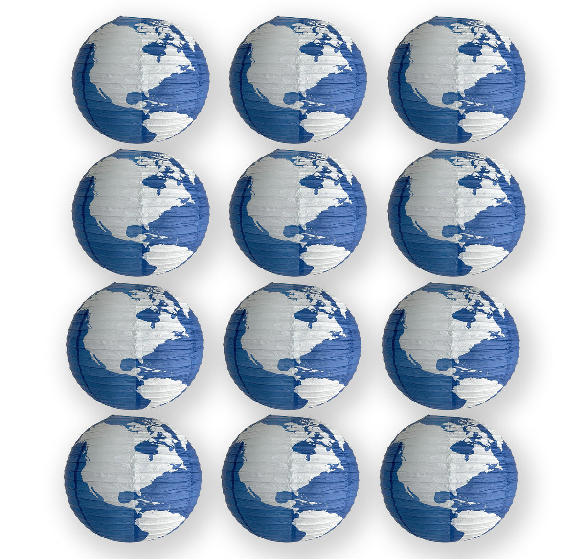 12 PACK | 16&quot; World Earth Globe Paper Lantern