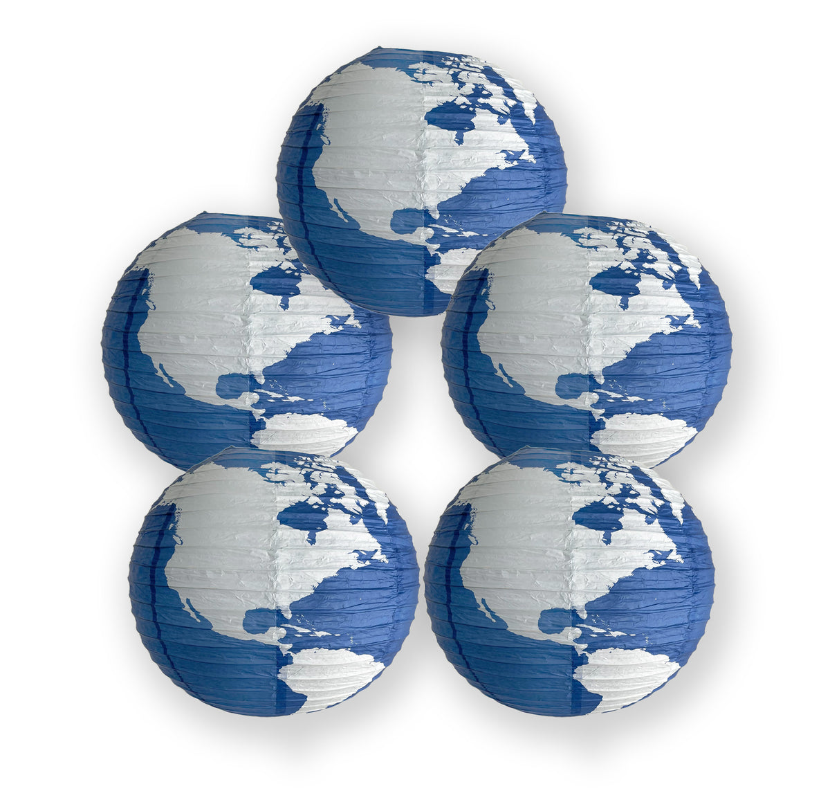 5 PACK | 16&quot; World Earth Globe Paper Lantern