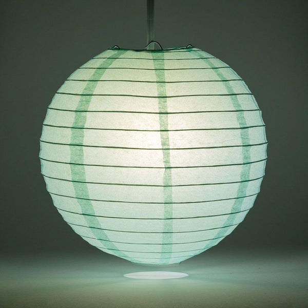 8&quot; Cool Mint Green Round Paper Lantern, Even Ribbing, Chinese Hanging Wedding &amp; Party Decoration - PaperLanternStore.com - Paper Lanterns, Decor, Party Lights &amp; More