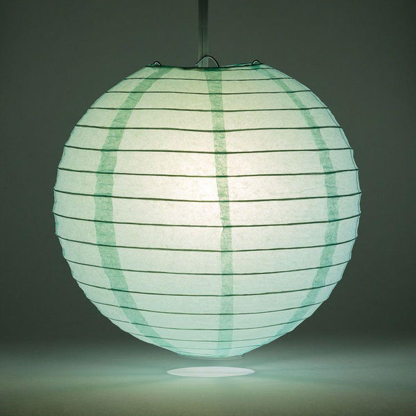 8" Cool Mint Green Round Paper Lantern, Even Ribbing, Chinese Hanging Wedding & Party Decoration - PaperLanternStore.com - Paper Lanterns, Decor, Party Lights & More