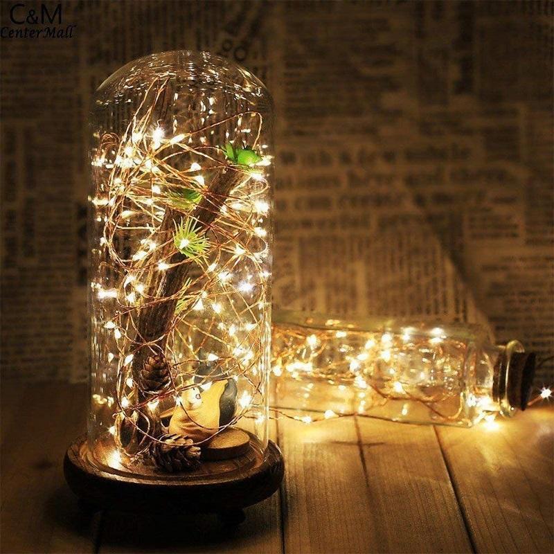 7 FT | 20 LED Weatherproof Battery Operated Cool White Copper Wire Fairy String Lights With Timer - PaperLanternStore.com - Paper Lanterns, Decor, Party Lights &amp; More