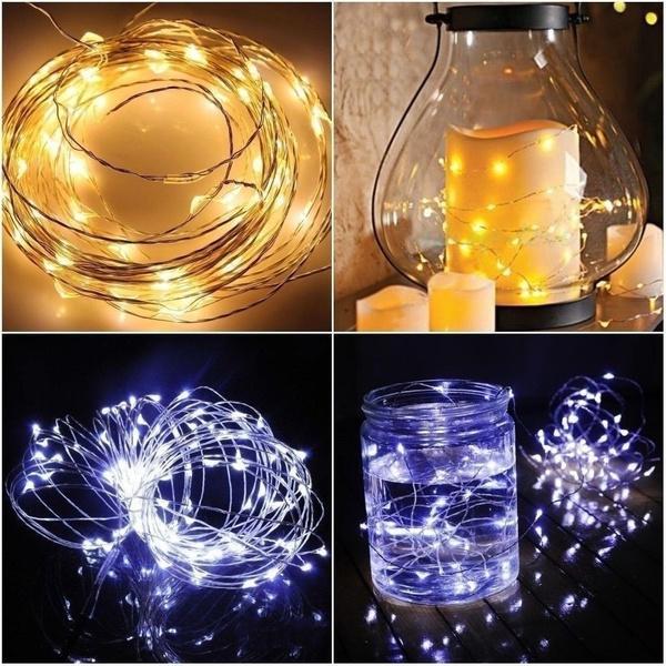 Pack 2 Battery Operated Mini Led String Lights with Timer 6Hours on/18Hours  Off,Indoor Led Fairy Lights for Christmas Wedding Party Lighting