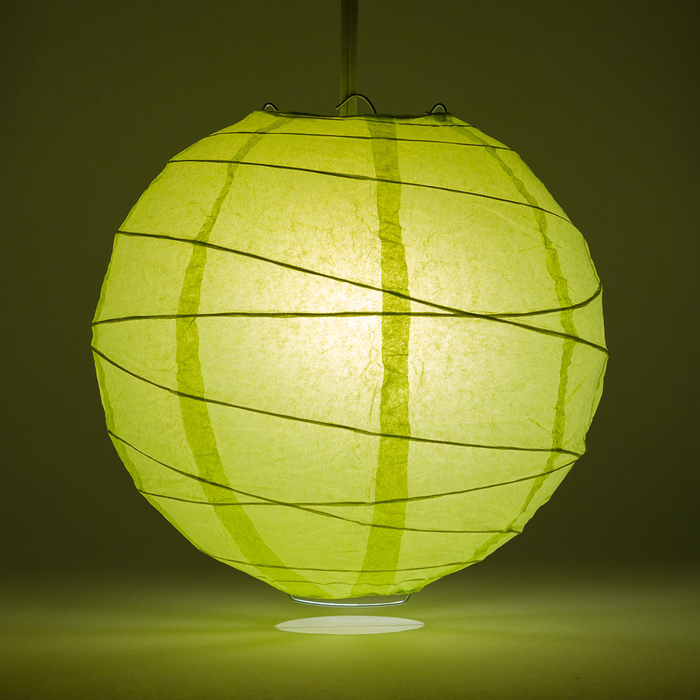 20&quot; Light Lime Green Round Paper Lantern, Crisscross Ribbing, Chinese Hanging Wedding &amp; Party Decoration - PaperLanternStore.com - Paper Lanterns, Decor, Party Lights &amp; More