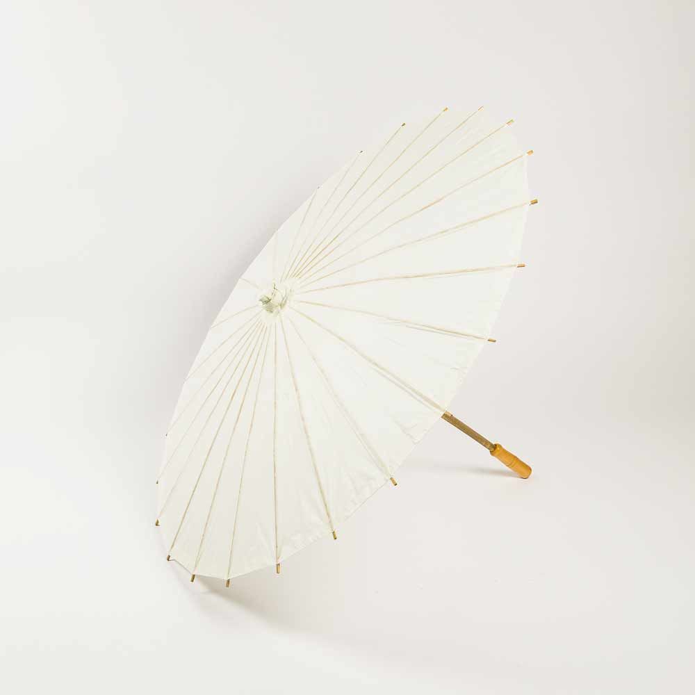 20&quot; Beige\Ivory Paper Parasol Umbrella for Weddings and Parties - Great for Kids - PaperLanternStore.com - Paper Lanterns, Decor, Party Lights &amp; More
