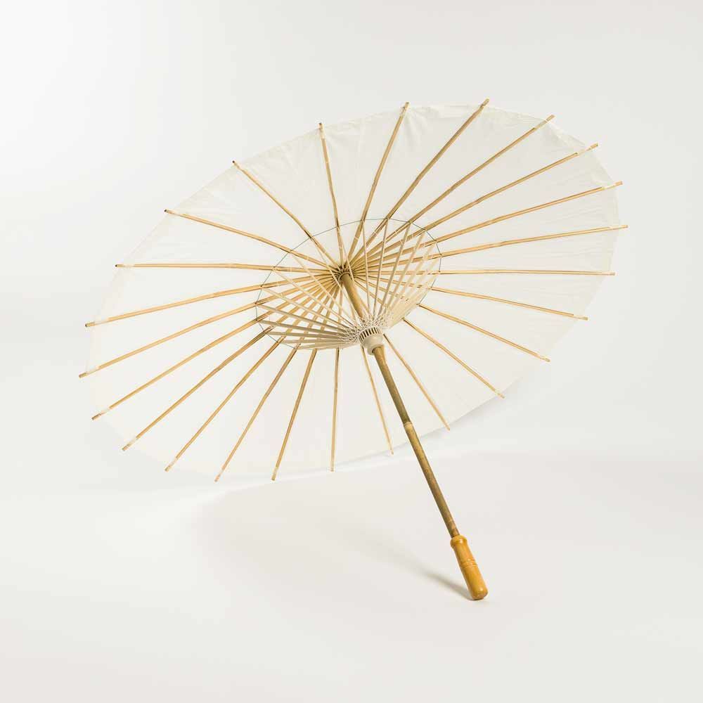 32" Beige/Ivory Paper Parasol Umbrella - PaperLanternStore.com - Paper Lanterns, Decor, Party Lights & More