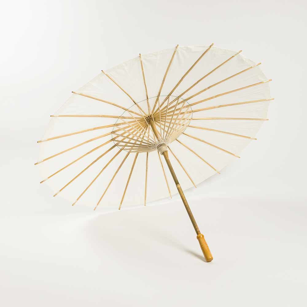28" Beige/Ivory Paper Parasol Umbrella - PaperLanternStore.com - Paper Lanterns, Decor, Party Lights & More
