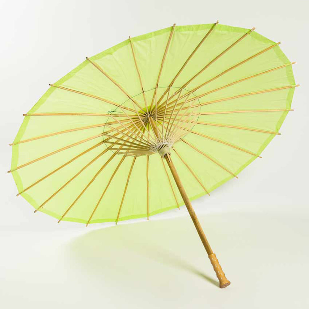 32" Light Lime Paper Parasol Umbrella - PaperLanternStore.com - Paper Lanterns, Decor, Party Lights & More