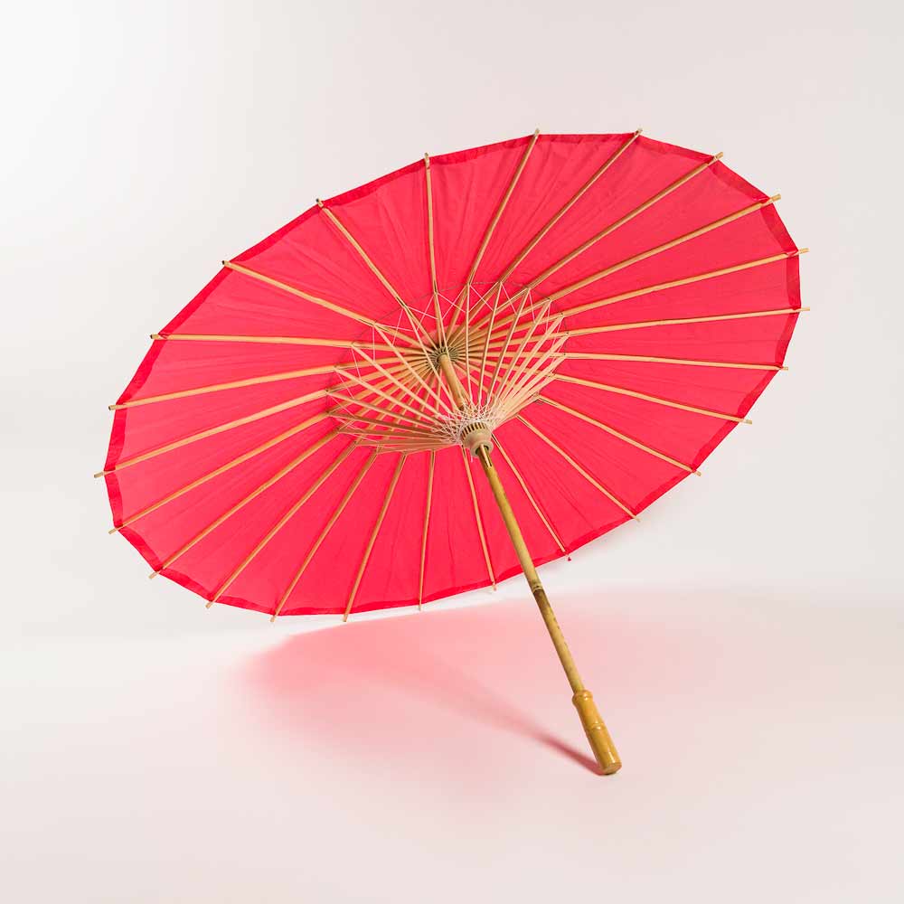 32&quot; Red Paper Parasol Umbrella - PaperLanternStore.com - Paper Lanterns, Decor, Party Lights &amp; More