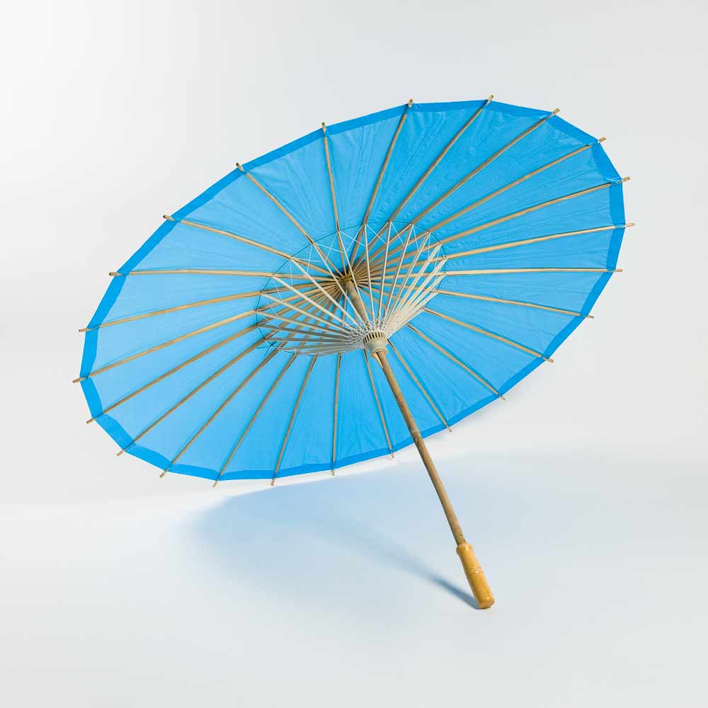 32" Turquoise Paper Parasol Umbrella - PaperLanternStore.com - Paper Lanterns, Decor, Party Lights & More