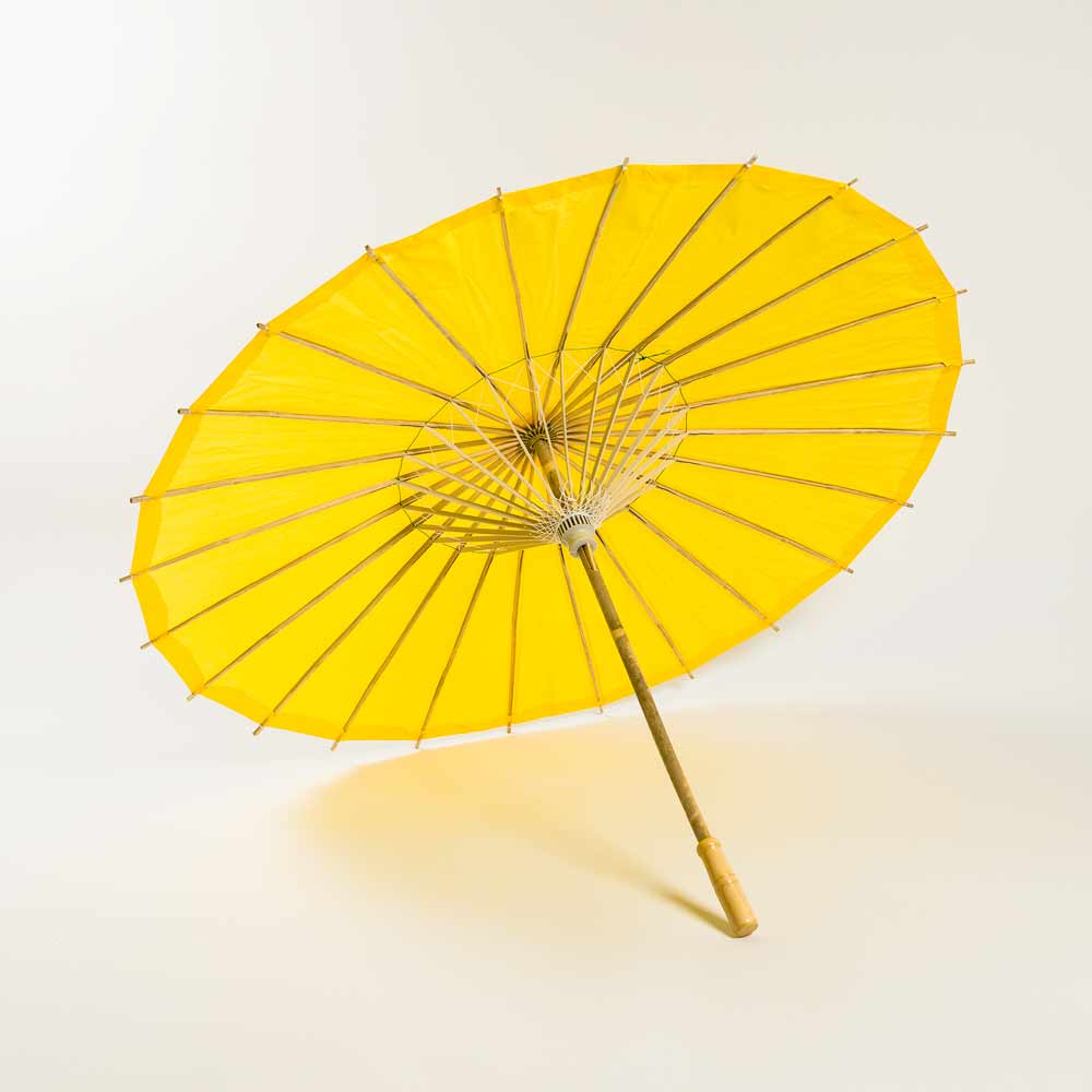 32&quot; Yellow Paper Parasol Umbrella - PaperLanternStore.com - Paper Lanterns, Decor, Party Lights &amp; More