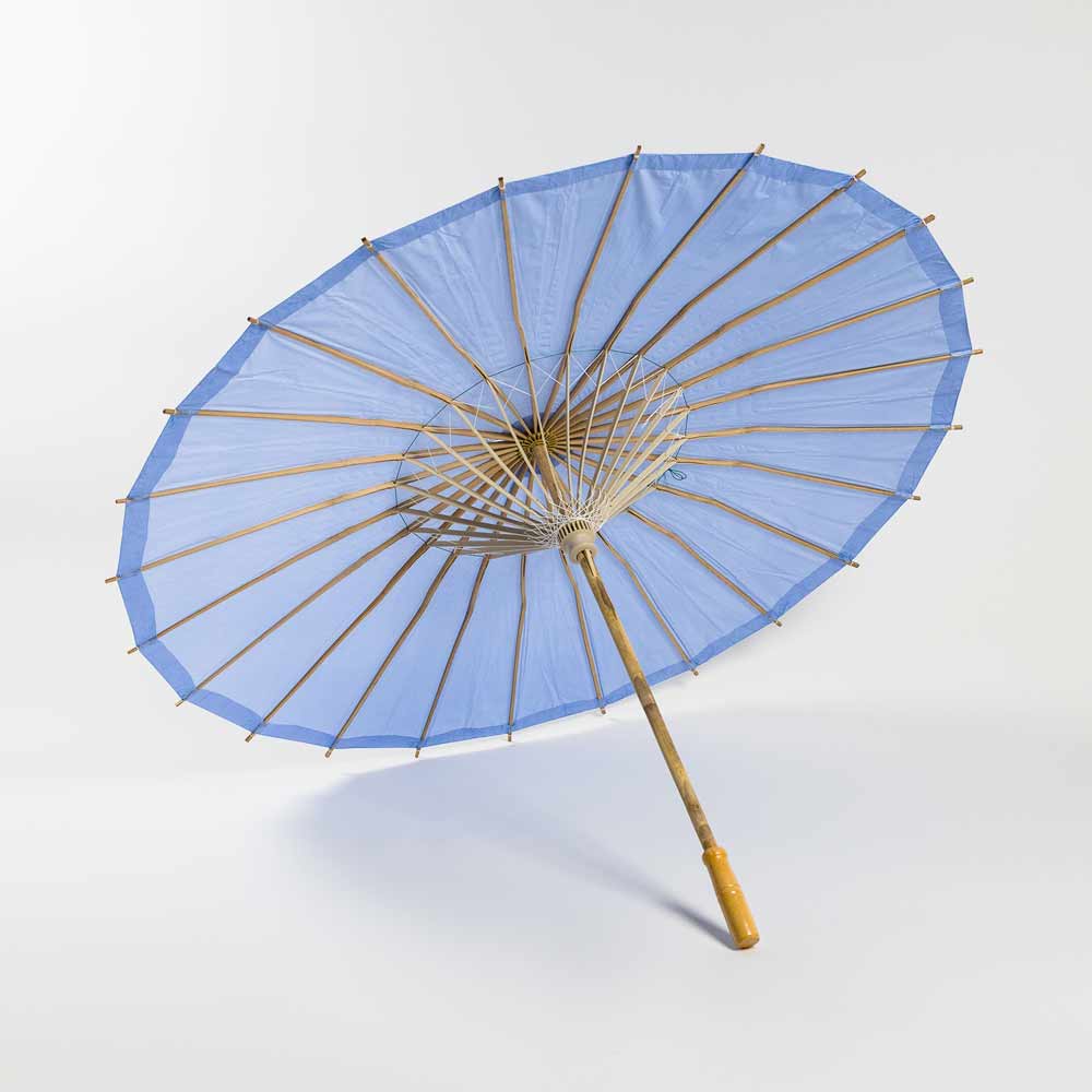 32&quot; Serenity Blue Paper Parasol Umbrella for Weddings and Parties - PaperLanternStore.com - Paper Lanterns, Decor, Party Lights &amp; More
