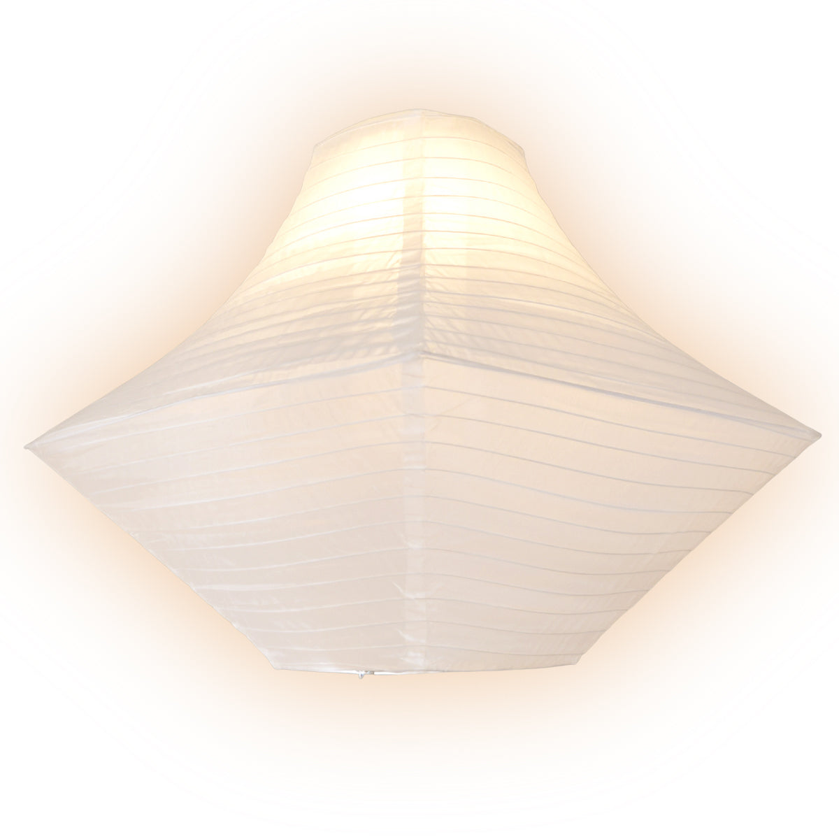 20&quot; White Pagoda Unique Shaped Shimmering Nylon Lantern