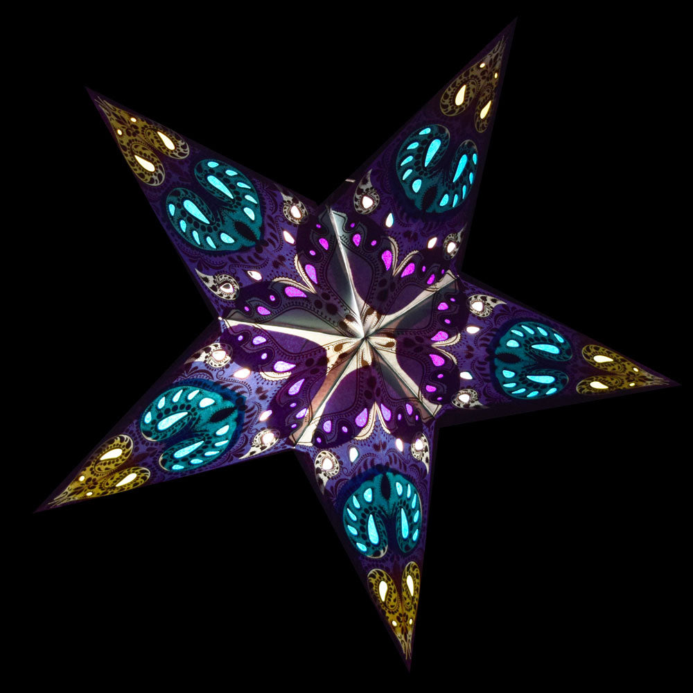 24" Blue Galaxy Paper Star Lantern, Chinese Hanging Wedding & Party Decoration - PaperLanternStore.com - Paper Lanterns, Decor, Party Lights & More