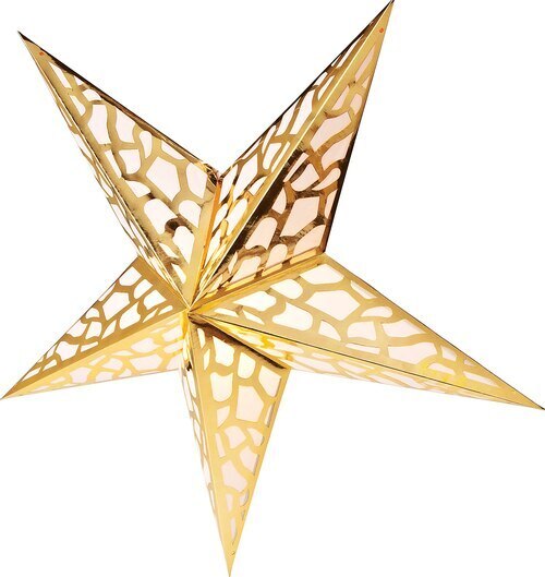3-PACK + Cord | Gold Metallic 24" Illuminated Paper Star Lanterns and Lamp Cord Hanging Decorations - PaperLanternStore.com - Paper Lanterns, Decor, Party Lights & More