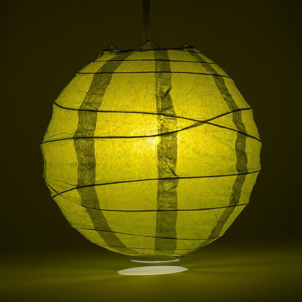 24" Pear Round Paper Lantern, Crisscross Ribbing, Chinese Hanging Wedding & Party Decoration - PaperLanternStore.com - Paper Lanterns, Decor, Party Lights & More