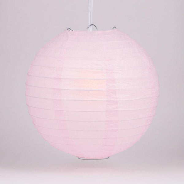 BULK PACK (5) 8&quot; Pink Round Paper Lantern, Even Ribbing, Chinese Hanging Wedding &amp; Party Decoration - PaperLanternStore.com - Paper Lanterns, Decor, Party Lights &amp; More