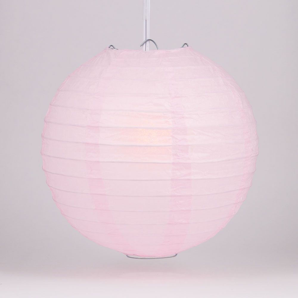 4" Pink Round Paper Lantern, Even Ribbing, Hanging Decoration (10 PACK) - PaperLanternStore.com - Paper Lanterns, Decor, Party Lights & More