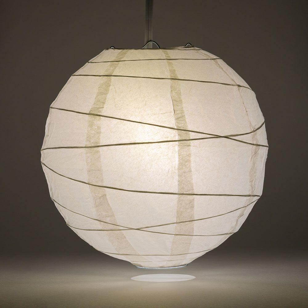 36 Inch White Jumbo Free-Style Ribbing Round Paper Lantern - PaperLanternStore.com - Paper Lanterns, Decor, Party Lights & More
