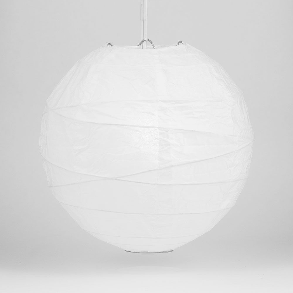 30&quot; White Jumbo Round Paper Lantern, Crisscross Ribbing, Chinese Hanging Wedding &amp; Party Decoration - PaperLanternStore.com - Paper Lanterns, Decor, Party Lights &amp; More