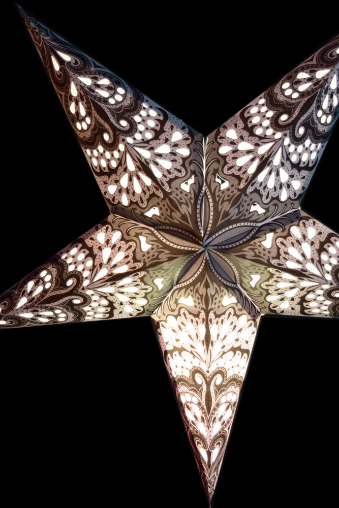 24" White Rain Paper Star Lantern, Chinese Hanging Wedding & Party Decoration - PaperLanternStore.com - Paper Lanterns, Decor, Party Lights & More