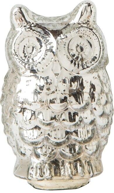 Silver Small Mercury Glass Tabletop Owl Figurine - PaperLanternStore.com - Paper Lanterns, Decor, Party Lights &amp; More